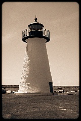Ned's Point Light Tower In Massachusetts -Sepia Tone
